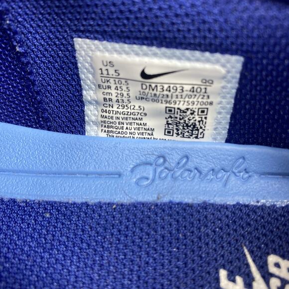 Nike Sb Chron 2 Deep Royal Blue Mens Blue And White Size 11.5 Low Top Shoes - Picture 9 of 9